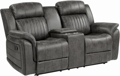 Vista 4 de Lexicon Juego de 2 piezas para sala de estar reclinable, asientos de cine en casa, sofás tapizados de microfibra pulida manual, sofá de caravana