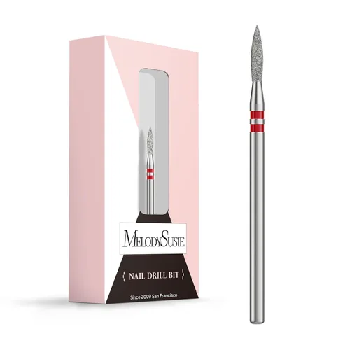 Vista 32 de MelodySusie Broca para uñas de limpieza de cutículas en forma de pera de 1.2mm, 3/32'', Limpiador profesional de carburo diamantado de seguridad