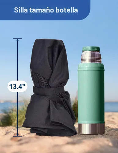 Vista 4 de Docusvect Silla de camping portátil giratoria para adultos Negro