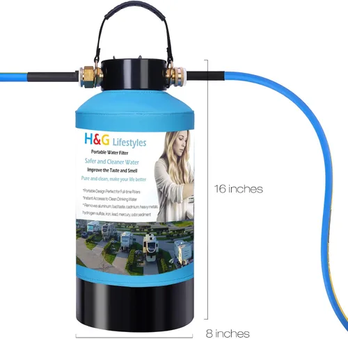 Vista 7 de H&G Lifestyles Sistema de filtración de agua para toda la casa Suavizador de agua portátil y paquetes de filtro de agua