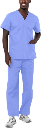 Vista 13 de Adar Uniforms Conjunto de ropa médica unisex universal - Juego de ropa médica unisex con cordón Negro