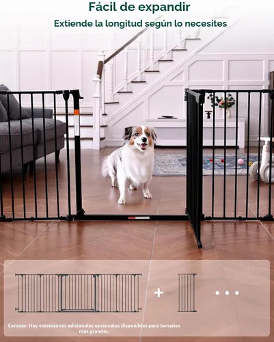 Vista 9 de Babelio Puerta de bebé extra ancha de 72 pulgadas, valla de perro de 30 pulgadas de alto con cierre automático para escaleras, puertas de cocina