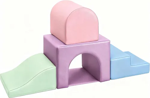 Vista 8 de Sumbababy Bloques de Espuma para Escalada para Niños Pequeños: 4 Piezas Gimnasio de Juegos Interior con Tobogán y Escaleras - Set de Juegos Suave
