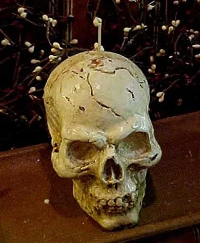 Vista 3 de Calavera 6 onzas. Vela 1 molde de cavidad de silicona 1818 food-soap-candle-resin-flexible molde de silicona