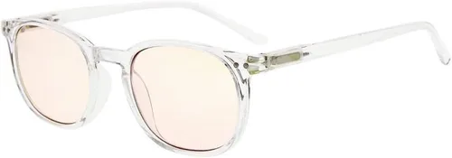 Vista 11 de Lentes de lectura retro para computadora para mujeres y hombres, antirreflejos, fatiga ocular, luz azul, bloqueo UV (marco negro, fuerza +0.00)