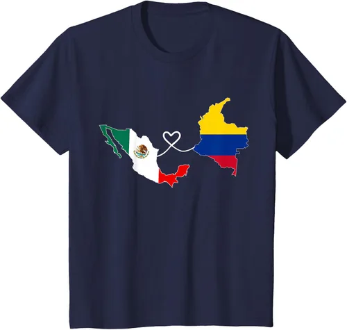 Vista 77 de Camiseta Half Colombian Half Mexican Flag Map DNA Mexico Colombia