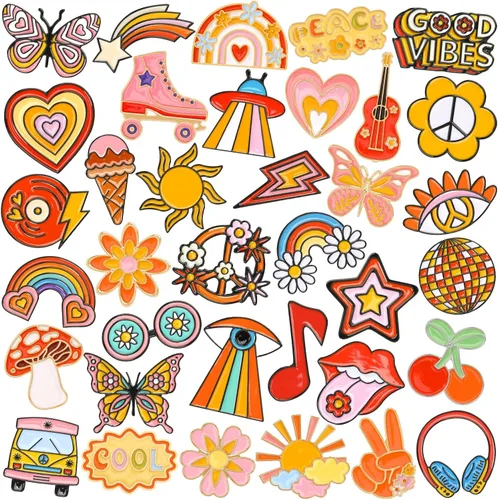 Vista 32 de 36 PCS Pines de Esmalte del Oeste Insignias de Solapa del Oeste a Granel Tema Marrón Pines de Broche del Oeste para Ropa Bolsas Mochila Sombrero