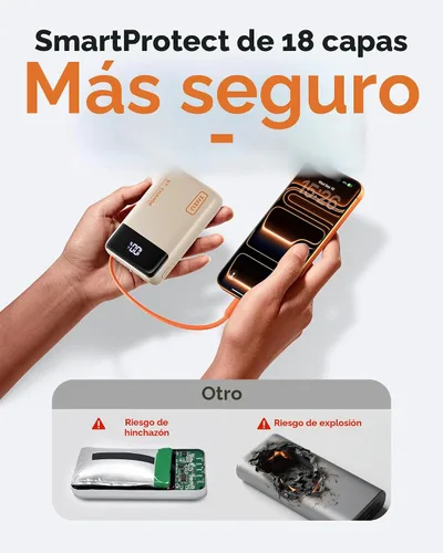 Vista 6 de INIU cargador portátil 20000mAh, banco de carga rápida más pequeño