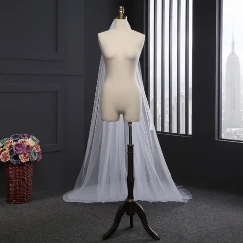 Vista 4 de EllieHouse Womens 2 Tier Cathedral Wedding Bridal Veil With Metal Comb E22