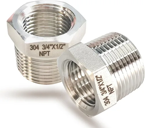 Vista 14 de Reductor de buje hexagonal macho de 1 pulgada a 1/2 pulgada NPT hembra, adaptador reductor de acero inoxidable 304, buje hexagonal de tubo