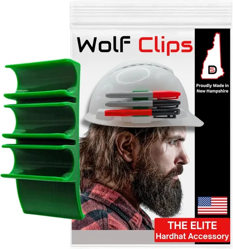 Vista 15 de Diligence, clips de lobo, accesorio para casco duro, marcador y lápiz de carpintero, rojo
