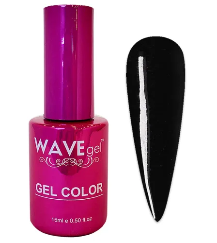 Vista 2 de WAVEGEL - Juego dúo de gel y esmalte de uñas a juego - Colección Princess - #001 Super Black I 0.5 onzas #001 Super Negro