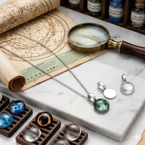 Vista 9 de OBSEDE 120 piezas de pegamento en fianzas para hacer joyas, colgante, collar, aretes, abalorio, cuchara, ovalado, rectangular, corazón