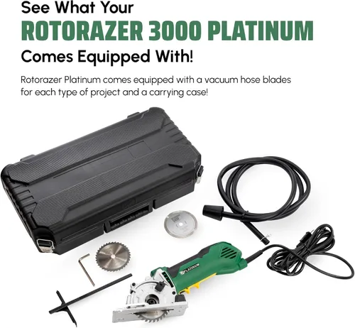 Vista 10 de ROTORAZER SAW Juego de sierras circulares compactas platino – Nuevo modelo para 2026! Extra potente – cortes más profundos. Corte paneles de yeso