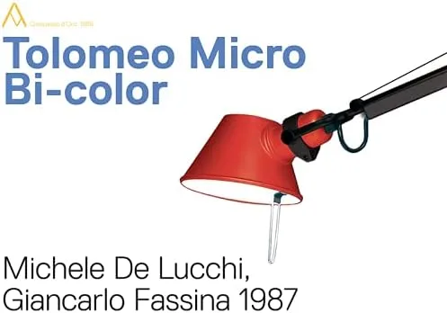 Vista 4 de Artemide Tolomeo Micro Bicolor Ajustable Sobremesa Edición Limitada - Nero/Corallo