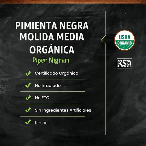 Vista 6 de Frontier Co-op Pimienta negra molida orgánica, molida media, Kosher 16 onzas (paquete de 1)