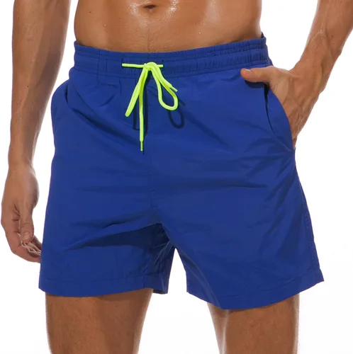 Vista 32 de SILKWORLD Traje de baño para hombre, pantalones cortos de playa de secado rápido con bolsillos Ejército Verde-ag