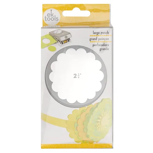 Vista 2 de EK Tools perforadora de papel de 2.25 pulgadas, círculo festón, paquete nuevo, grande, blanco