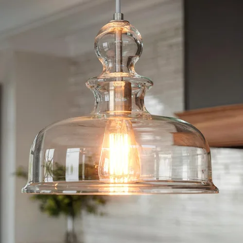 Vista 5 de Urban Ambiance Lámpara colgante moderna de lujo estilo granja, tamaño pequeño: 16-1/2 "x 9", con elementos de estilo aislante eléctrico, acabado