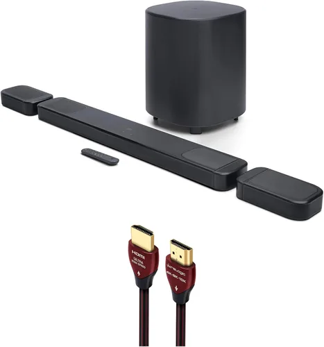 Vista 13 de JBL BAR-2-0-ALL-IN-ONE-MK2 Barra de sonido compacta de 2 canales con Dolby Digital y un cable HDMI WireLogic Ruby de 8 pies de ultra alta velocidad