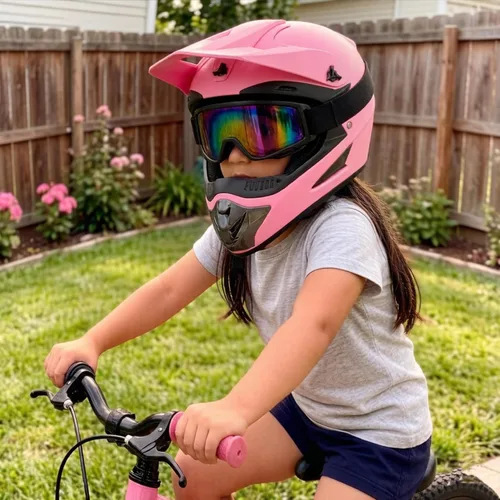Vista 3 de Youth Kids Motocross Helmet, DOT Certified,ATV Dirt Bike Motorcycle, BMX 4-Wheeler Off-Road Mountain Bike,W/Gloves Goggles Mask