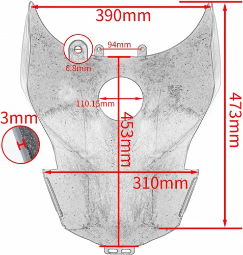 Vista 3 de Cubierta de tanque de combustible para motocicleta compatible con Yamaha MT-09 FZ-09 MT09 FZ09 2013 2014 2015 2016 2017 2018 2019 2020 protector