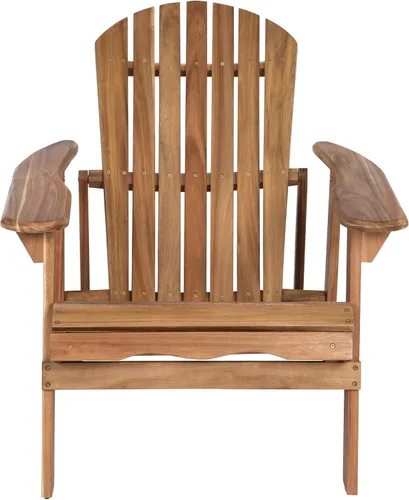 Vista 4 de Malibu Adirondack Chair: Rustic Acacia Wood Folding Patio Seat - Water-Resistant Outdoor Furniture for Backyard & Garden Relaxation - Traditional