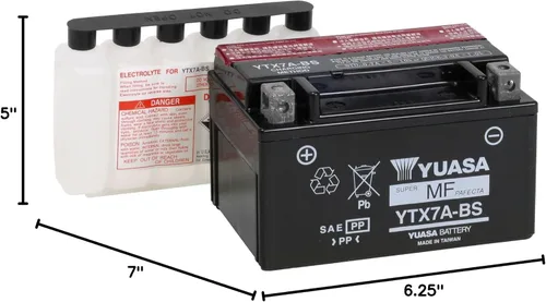 Vista 3 de Yuasa YUAM32X7A YTX7A-BS, batería.
