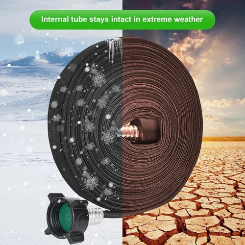 Vista 7 de Manguera plana de remojo de 15 pies para riego eficiente del árbol, diseño duradero de doble capa para jardines, césped y campos de verduras