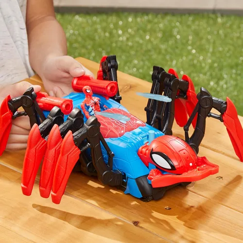 Vista 4 de Marvel Spider-Man Car Playset con función de explosión y figura de acción para niños a partir de 4 años