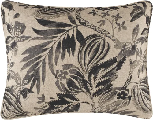 Vista 2 de Pine Cone Hill Antigua Linen - Funda de edredón de lino floral negro, estándar