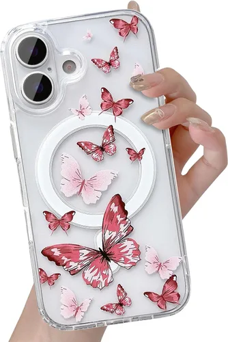 Vista 57 de UEEBAI - Funda magnética para iPhone 11, diseño de lazo, compatible con MagSafe, funda transparente delgada inalámbrica, antiamarilleo, a prueba