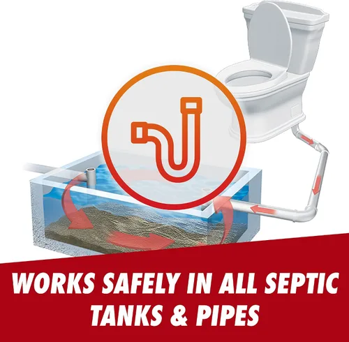 Vista 3 de Drano Advanced - Tratamiento para tanque séptico, evita la acumulación séptica de residuos sólidos, papel, aceite y grasa, 3 bolsas, 4.5 onzas