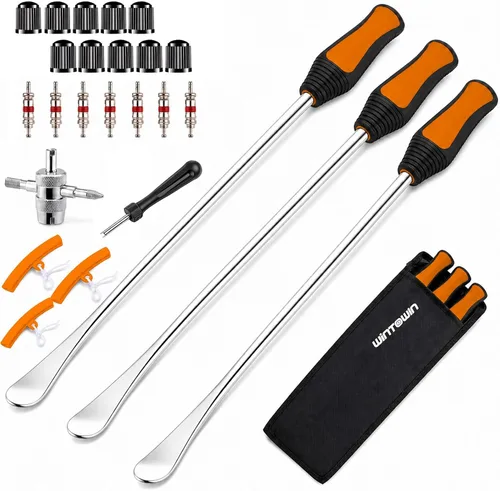 Vista 8 de 14.5" Cucharas de neumáticos Juego de herramientas de hierro para cambio de neumáticos de motocicleta y moto de cross, kit de cucharas para Azul
