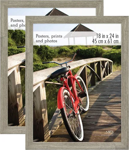 Vista 59 de MCS Marco para póster con estilo de museo, 11 x 17 pulgadas, madera de granero, vertical y horizontal, para colgar en la pared, marco grande