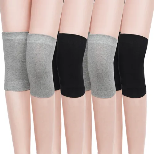 Vista 10 de Geyoga 4 pares de calentadores de rodilla para mujeres y hombres, calentadores de piernas transpirables, rodillera, almohadilla de compresión