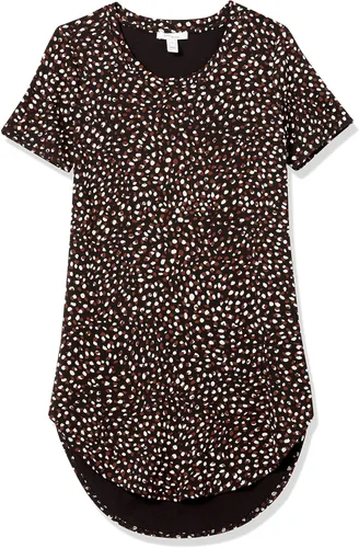 Vista 6 de Daily Ritual - Blusón de manga corta estilo túnica, cuello redondo, abierto, ajuste estándar, para mujer Estampado Abstracto