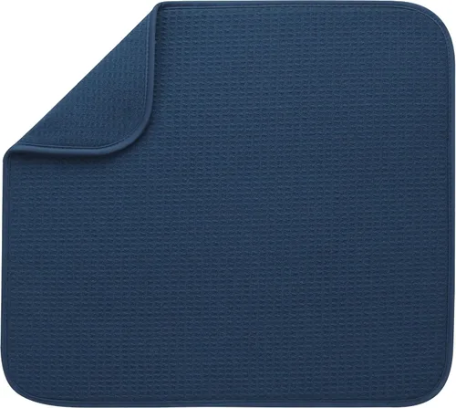 Vista 42 de S&T INC. Tapete de microfibra para secado de platos, reversible y absorbente para cocina, de 16 x 18 pulgadas, color negro