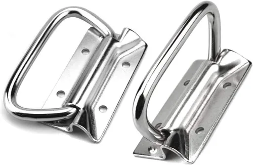 Vista 5 de Tiradores de acero inoxidable para caja de herramientas de elevación del pecho de la puerta de 4 pulgadas (paquete de 2, negro)
