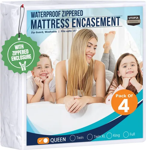 Vista 22 de Utopia Bedding - Protector de colchón Twin con zíper, 100% impermeable, a prueba de chinches y ácaros del polvo, funda para colchón absorbente de 6