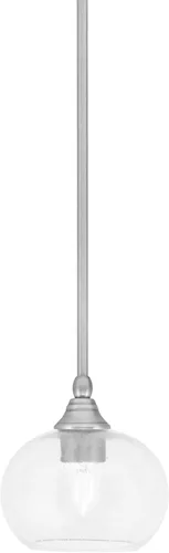Vista 95 de Toltec Lighting Tallo Colgado Mini colgante, acabado de cobre negro, 3.5" cuadrado humo burbuja vidrio