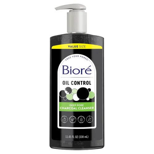 Vista 11 de Biore Deep Pore Charcoal Face Wash, limpiador facial diario para eliminación de suciedad y maquillaje, para piel grasa, 6.77 onzas, paquete de 3