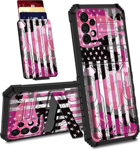 Vista 15 de BVDIKMI Funda para Samsung Galaxy A32 5G con ranura desmontable para tarjetero, soporte híbrido, de doble capa, resistente, a prueba de golpes