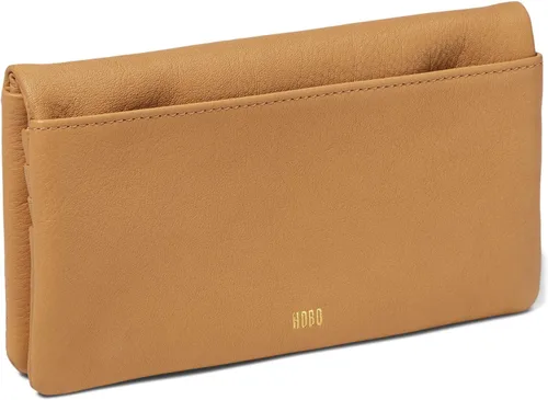 Vista 2 de HOBO Lumen - Cartera compacta para mujer, construcción de cuero en relieve con múltiples ranuras para tarjetas y bolsillo exterior con cremallera