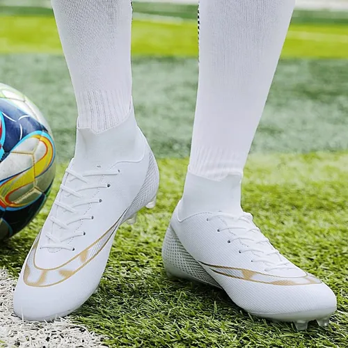 Vista 5 de AMZ BSHIDA Zapatos de fútbol de interior para hombre y mujer, para niños grandes, para uso al aire libre, zapatos de fútbol de tierra firme