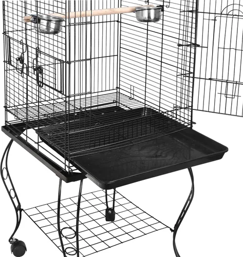 Vista 7 de SUPER DEAL Jaula grande de hierro forjado de 64 pulgadas para cacatúas, conure, periquitos, pinzones, Budgie Lovebird, Canario, casa mediana