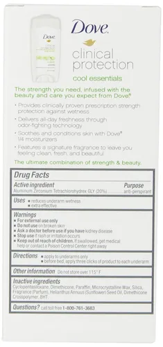 Vista 3 de Dove Clinical Protection - Desodorante antitranspirante, Cool Essentials, 1.7 onzas