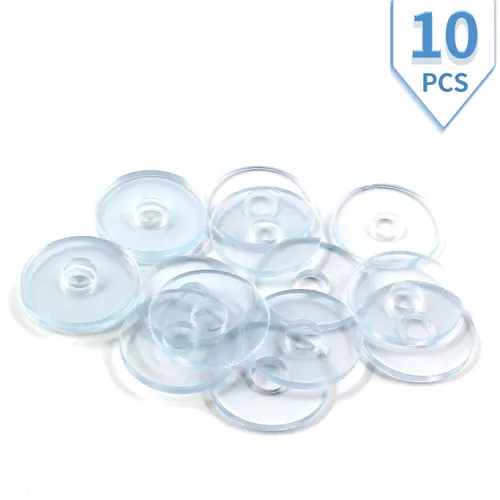Vista 2 de Paquete de 10 arandelas transparentes de 3/4 pulgadas para manija de puerta de ducha, junta transparente, junta de plástico transparente 19mm OD