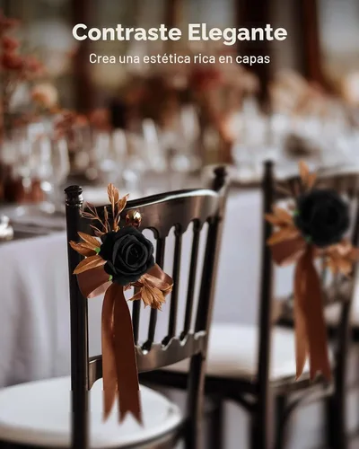 Vista 5 de InnoGear 50 unidades de rosas negras artificiales, rosas de terciopelo de seda falsas a granel, flores artificiales para decoración, ramos de boda