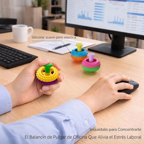 Vista 2 de Juguetes sensoriales de silicona para niños y adultos, 4 juguetes sensoriales para aliviar el estrés para autismo, TDAH, ansiedad, artilugios